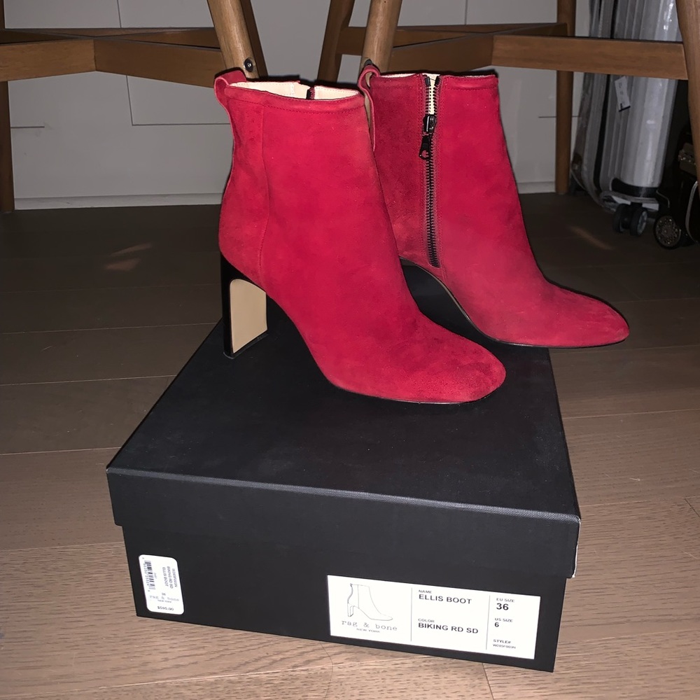 Rag & Bone Ellis Boots in Biking Red